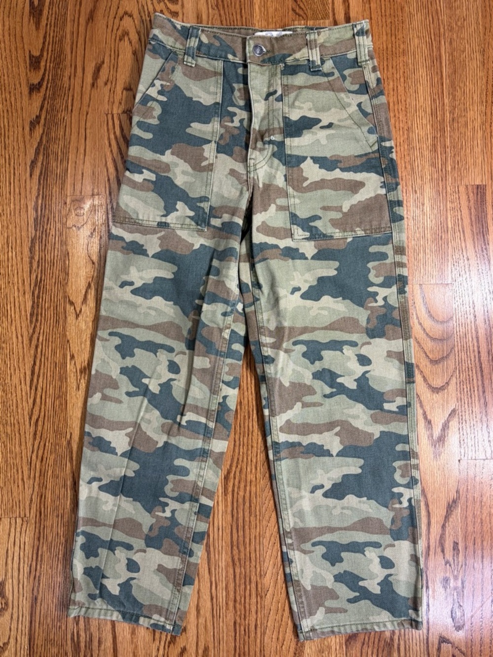 Free People We The Free Camo Crop Straight-Leg Utility Pants sz 24 - Picture 4 of 11